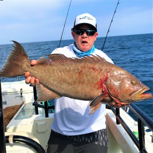 Monster scamp grouper caught during a 12 hour extreme fishing trip at Hubbard's Marina